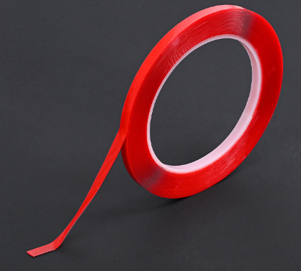 Ruban adhésif acrylique transparent à double face avec revêtement rouge, ruban adhésif nano-visqueux super fort, ruban adhésif imperméable industriel pour le métal, le verre, le plastique, le bois